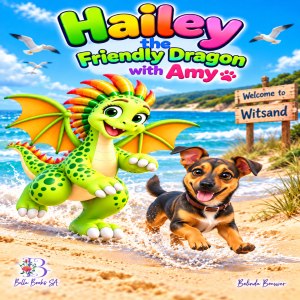 Hailey the friendly dragon with Amy