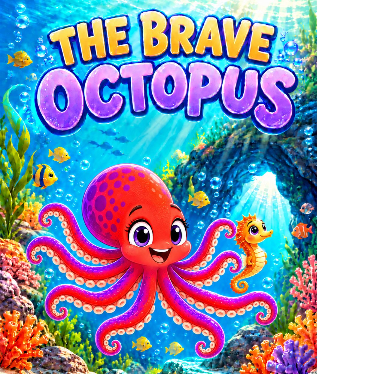 Ollie loves his colourful coral garden, but the dark cave nearby makes him feel afraid. When a friend needs help, can this little octopus find the courage to swim closer? Join Ollie on a gentle underwater adventure about friendship, kindness and being brave.