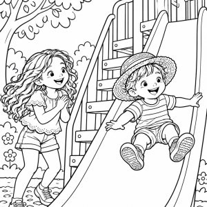 Playing in the Park Colouring Book