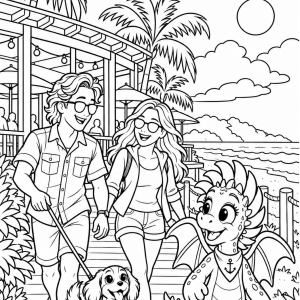 Hailey the friendly dragon with Amy Colouring book